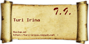 Turi Irina névjegykártya